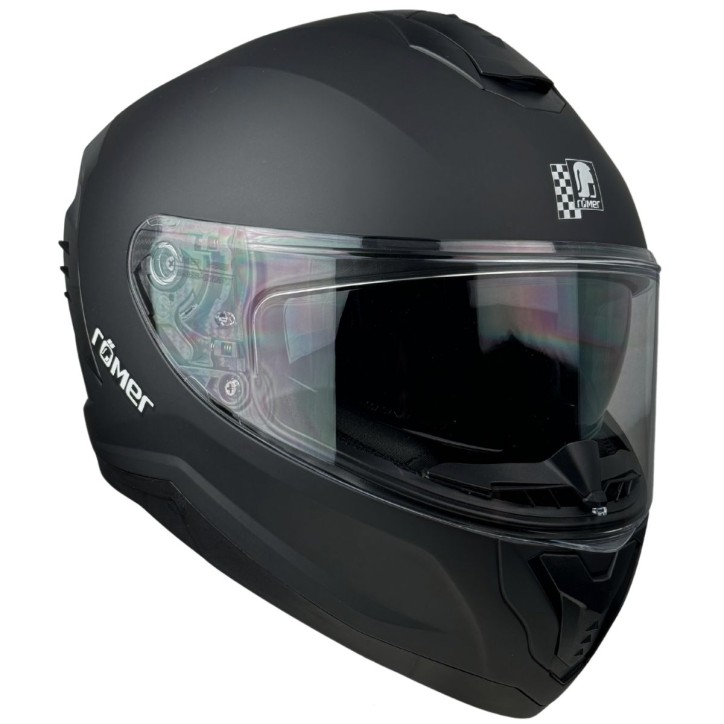 RR20170 - Römer Motorradhelm - Integralhelm mit Sonnenvisier, schwarzmatt