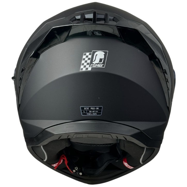 RR20170 - Römer Motorradhelm - Integralhelm mit Sonnenvisier, schwarzmatt