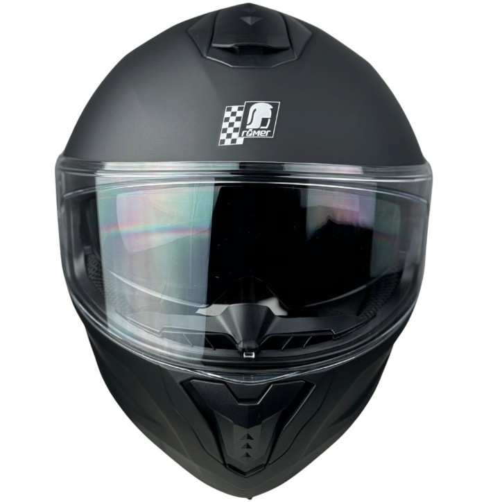 RR20170 - Römer Motorradhelm - Integralhelm mit Sonnenvisier, schwarzmatt