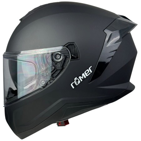 RR20170 - Römer Motorradhelm - Integralhelm mit Sonnenvisier, schwarzmatt