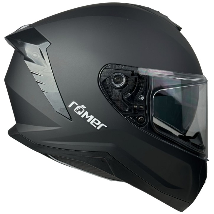 RR20170 - Römer Motorradhelm - Integralhelm mit Sonnenvisier, schwarzmatt