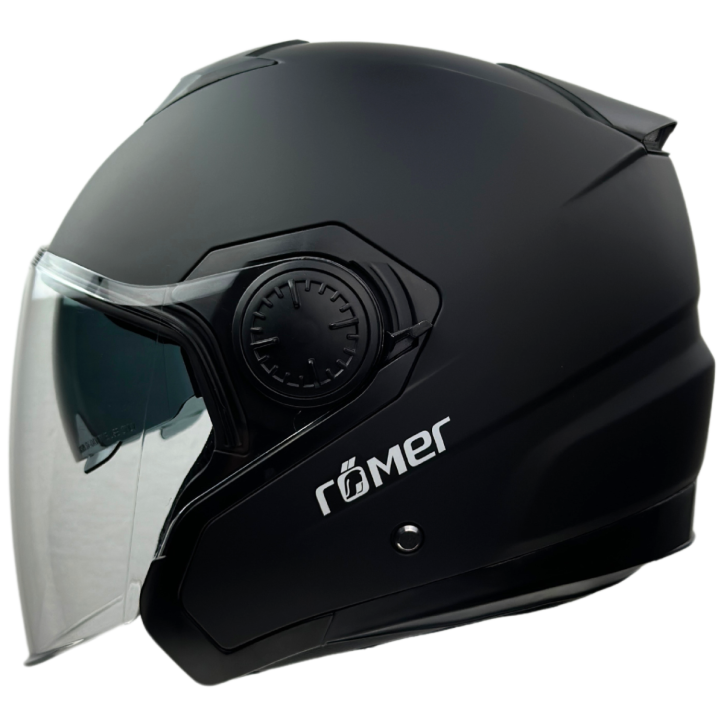 RR10901 - Römer Jethelm - Motorradhelm mit Sonnenvisier, schwarzmatt