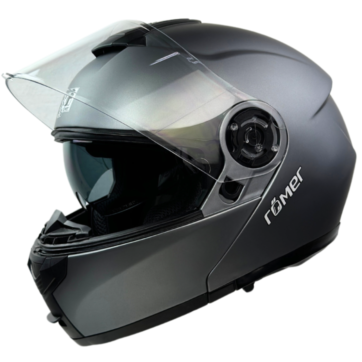 RR20771 - Römer Klapphelm -Motorradhelm mit Sonnenvisier, titanium- matt