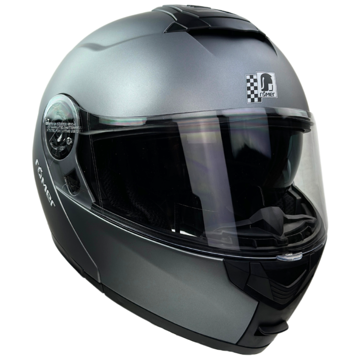 RR20771 - Römer Klapphelm -Motorradhelm mit Sonnenvisier, titanium- matt