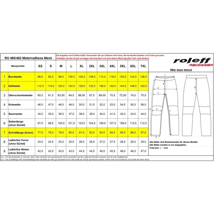 RO482 - Helle Sommer Motorradhose mit Meshbelüftung und Protektoren