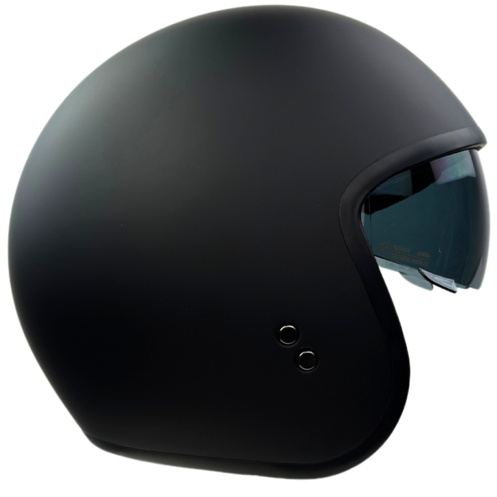 RR10701 - Römer Jethelm - Motorradhelm mit Sonnenvisier + gratis klarem Visier, mattschwarz