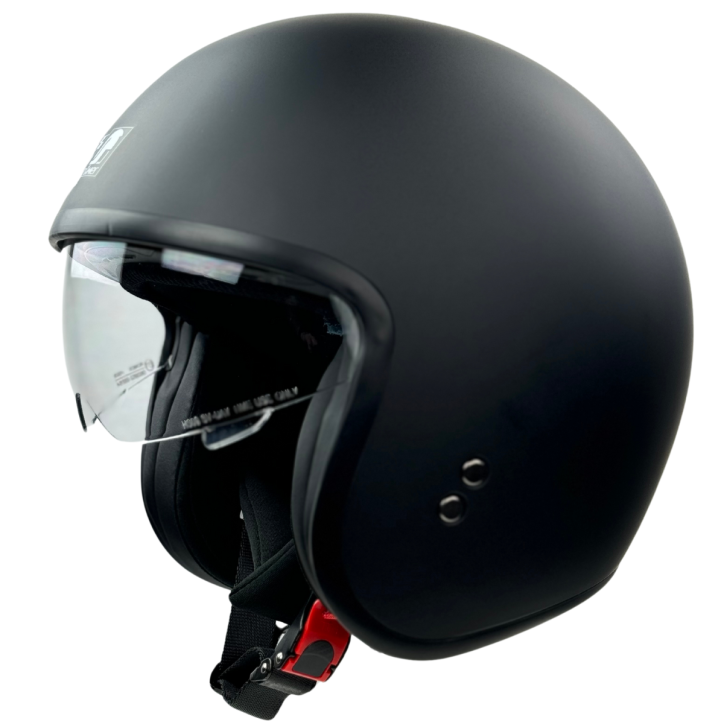 RR10701 - Römer Jethelm - Motorradhelm mit Sonnenvisier + gratis klarem Visier, mattschwarz