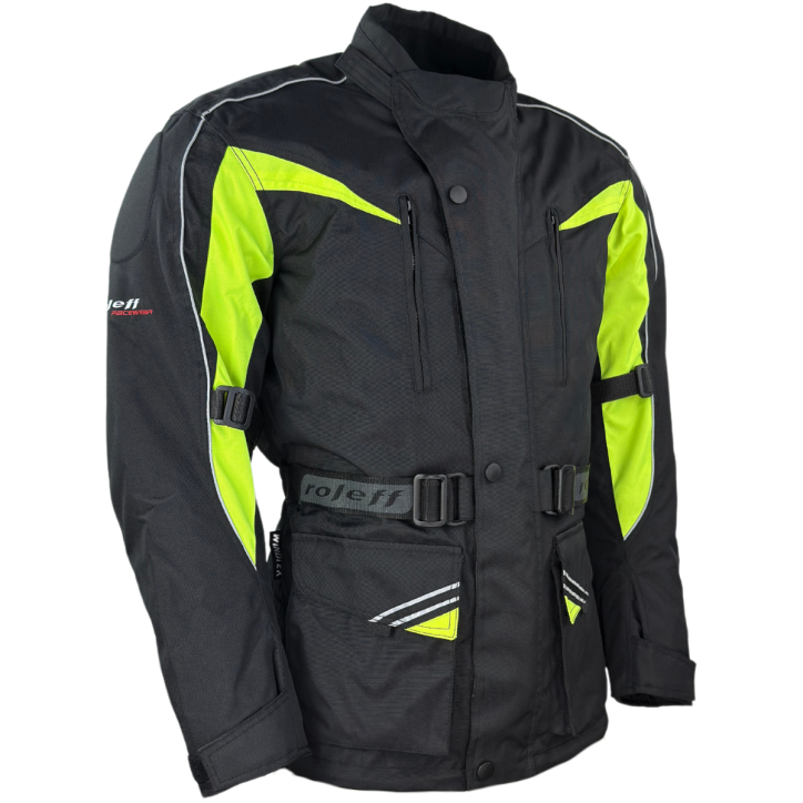 RO10005 - Motorradjacke in Schwarz / Neongelb