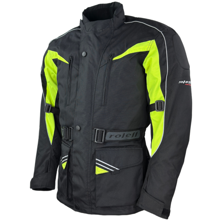 Roleff RO10005 - Motorradjacke in Schwarz / Neongelb