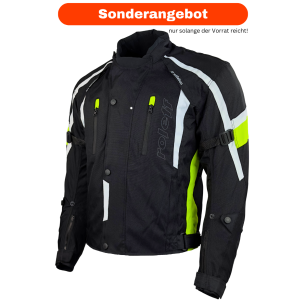 RO15043 - Kurze Motorradjacke in Schwarz / Neongelb